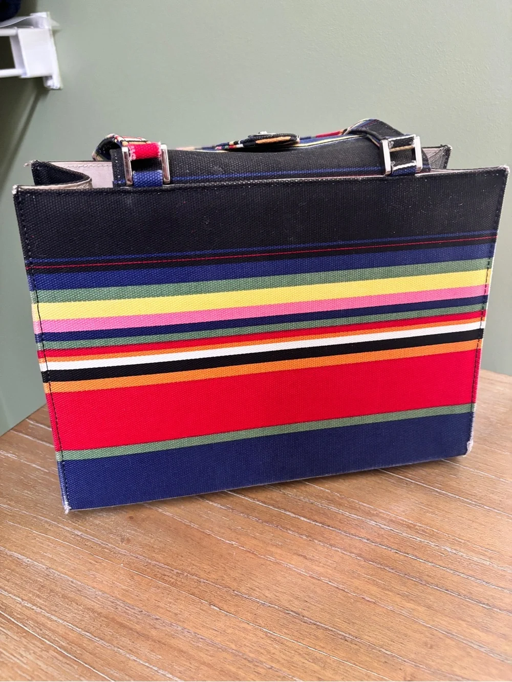 kate spade Multicolor Striped Canvas Tote in Red, Navy & Yellow